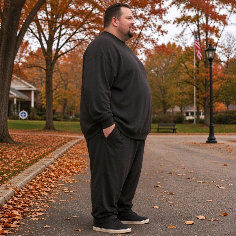 Big & Tall Sweatshirt & Pants Set – Stretch Comfort, Relaxed Fit, Up to 8XL