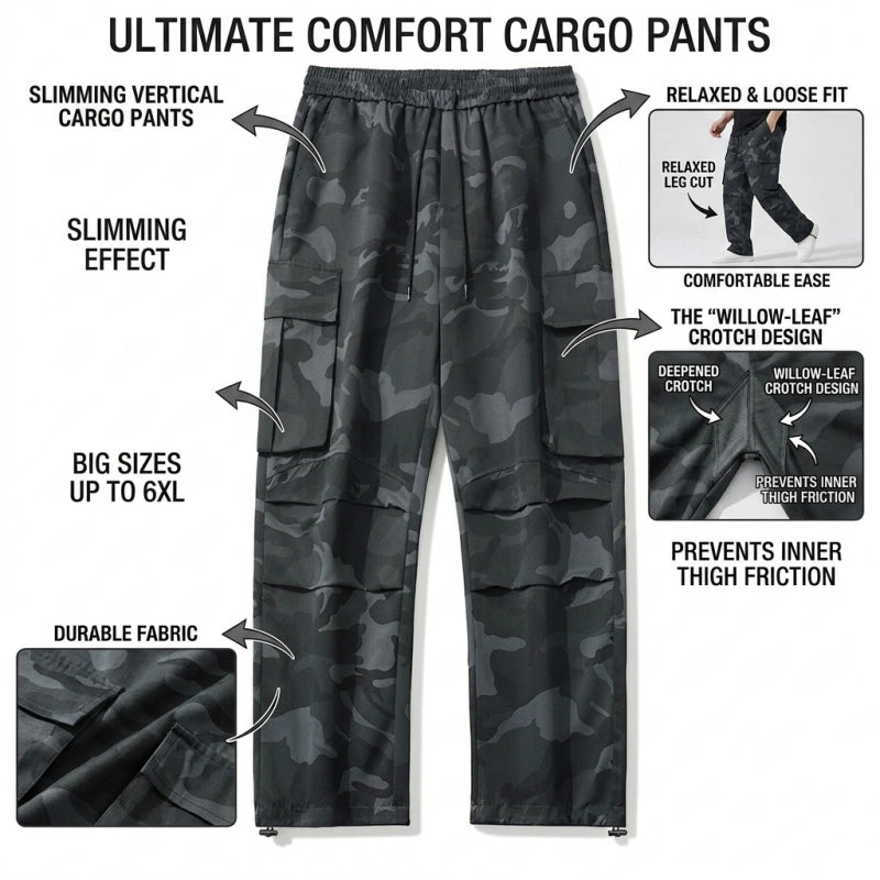 Camo Tactical Cargo Pants - Anti-Chafing Loose Fit