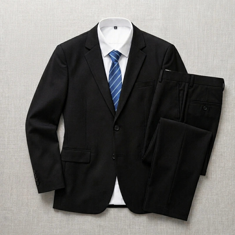 Double-Button Premium Fabric Suit Set